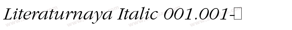 Literaturnaya Italic 001.001字体转换